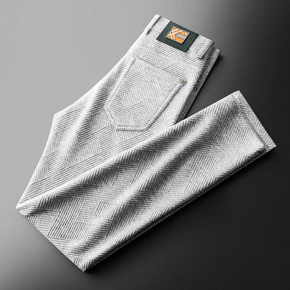 Men's Knit Trousers with Jacquard Knit for smart-casual