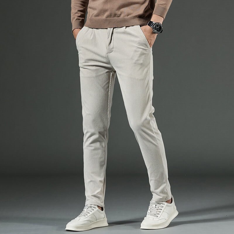Men's Corduroy Trousers with Bamboo Lyocell for Evening
