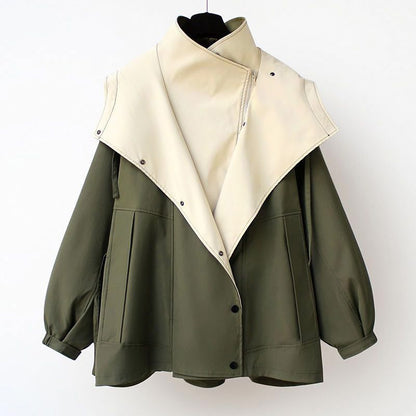 Women's Asymmetrical Jacket with Lapel for Layering
