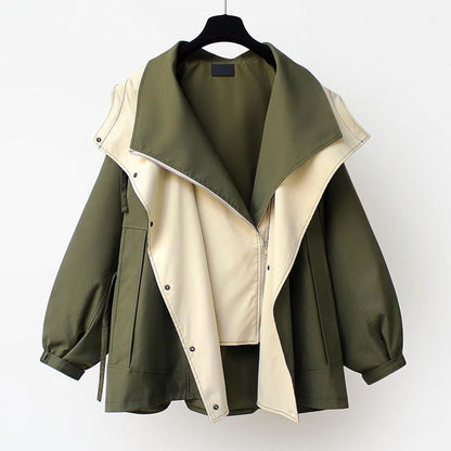 Women's Asymmetrical Jacket with Lapel for Layering