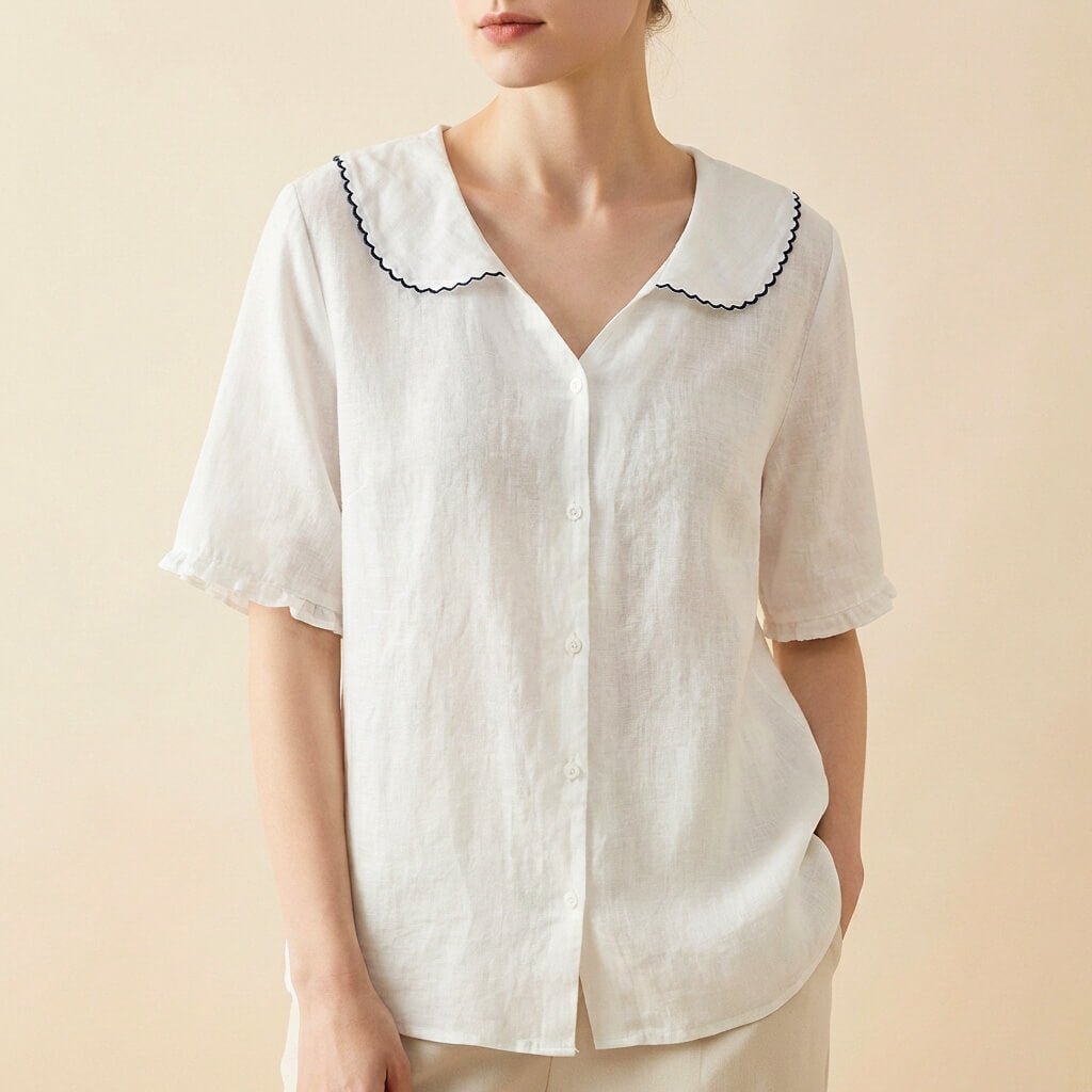 Clara Cotton-Linen Blouse -