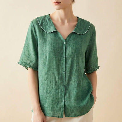 Clara Cotton-Linen Blouse -