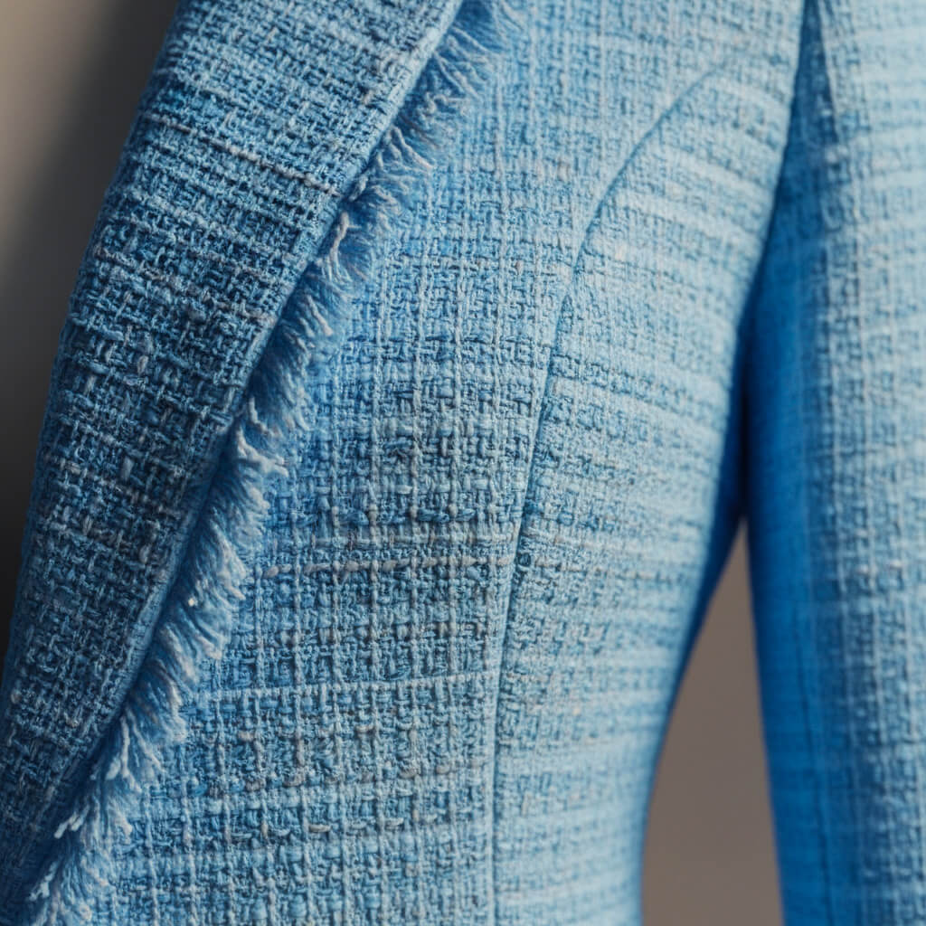 Women's Boucle Blazer with frayed hem for smart workwear