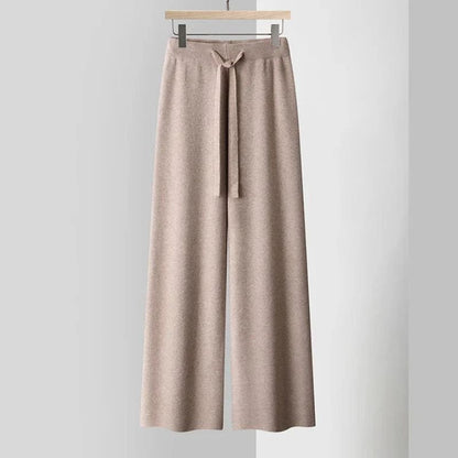 Women's Cashmere Pants with Adjustable Waist for All Seasons