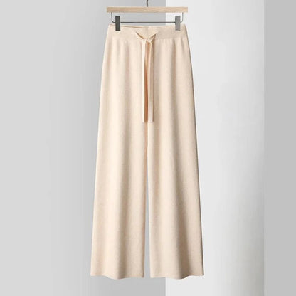 Women's Cashmere Pants with Adjustable Waist for All Seasons
