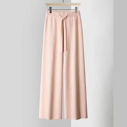 Women's Cashmere Pants with Adjustable Waist for All Seasons