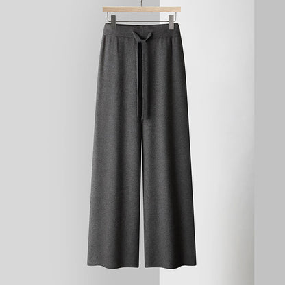 Women's Cashmere Pants with Adjustable Waist for All Seasons