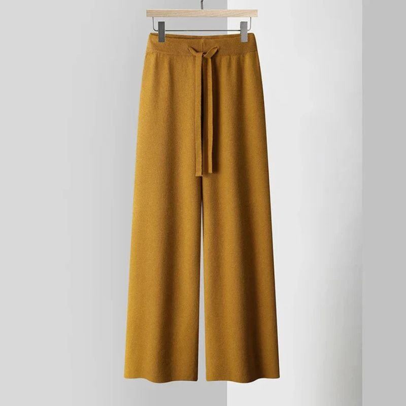 Women's Cashmere Pants with Adjustable Waist for All Seasons