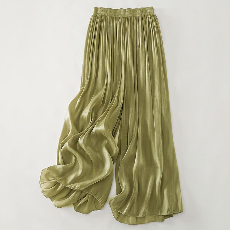 Women's Casual Satin Pants with Wide-Leg for Sunlit Strolls -