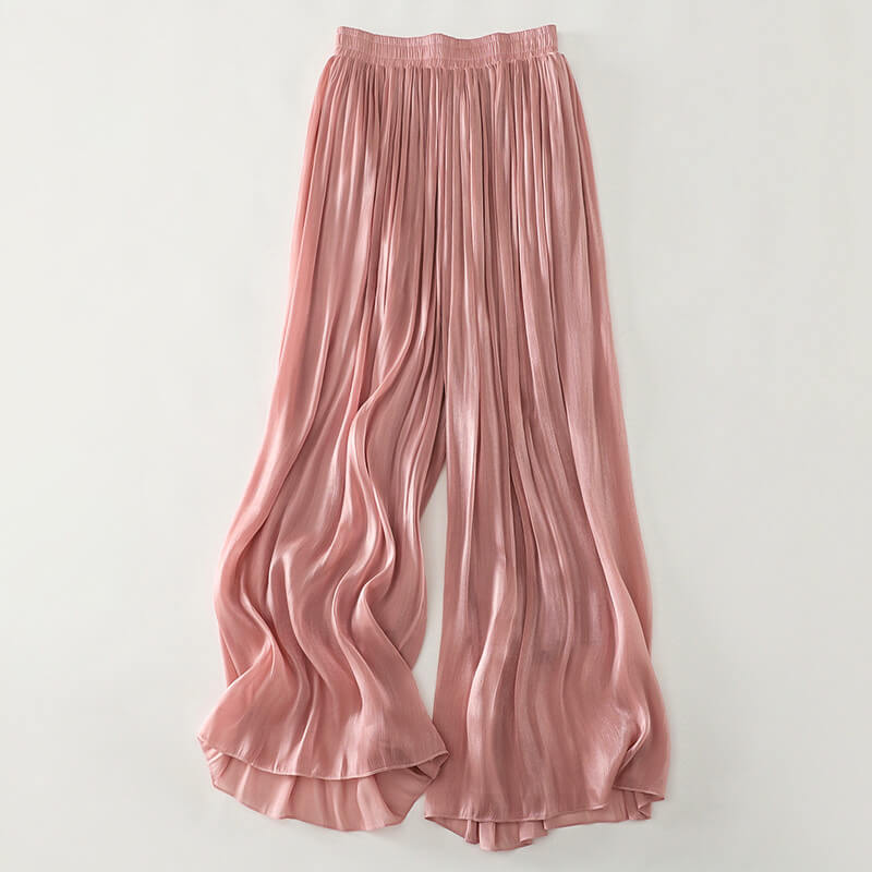 Women's Casual Satin Pants with Wide-Leg for Sunlit Strolls -