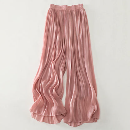 Women's Casual Satin Pants with Wide-Leg for Sunlit Strolls -