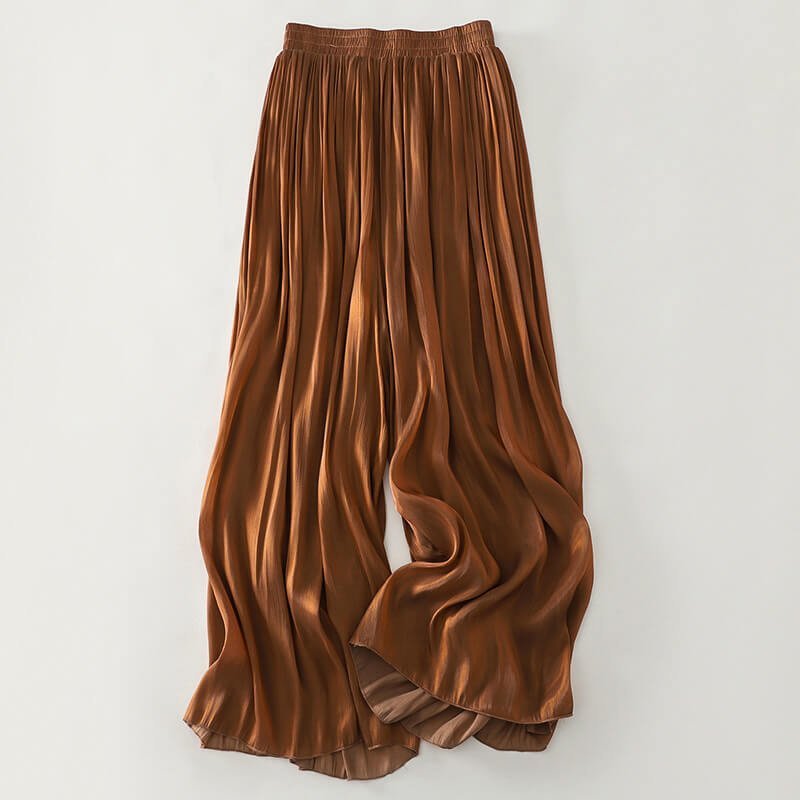 Women's Casual Satin Pants with Wide-Leg for Sunlit Strolls -
