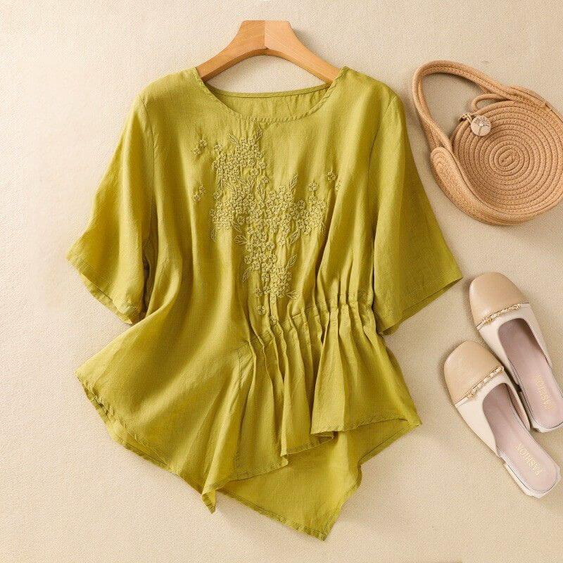 Elira Cotton-Linen Blouse -