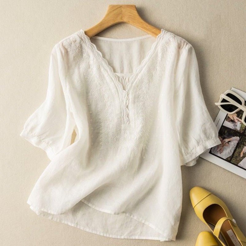 Luciana Cotton-Linen Blouse -