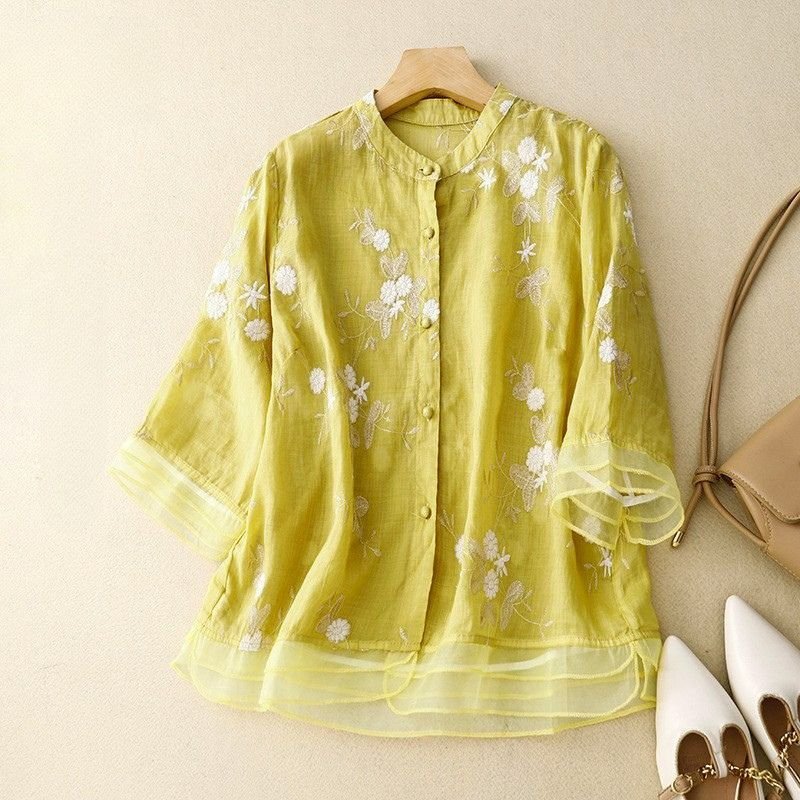 Isabella Cotton-Linen Blouse -