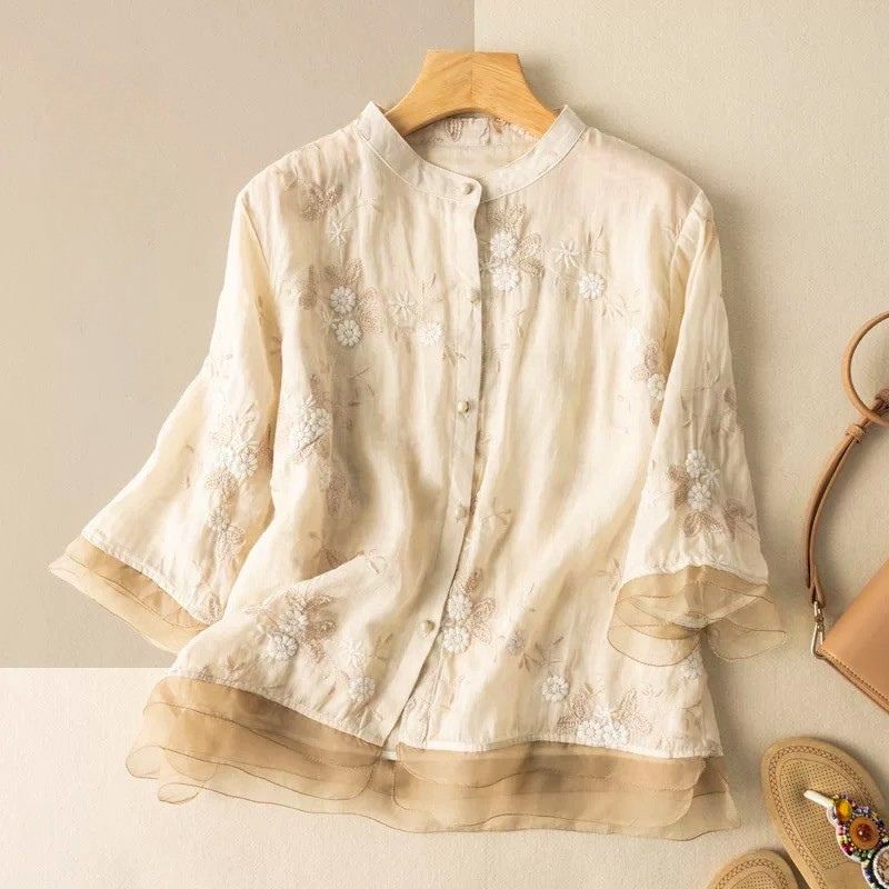 Isabella Cotton-Linen Blouse -