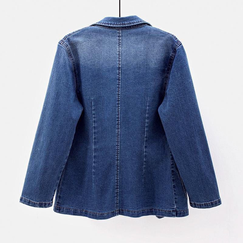 Women's Denim Blazer with Organic Cotton for smart-casual -