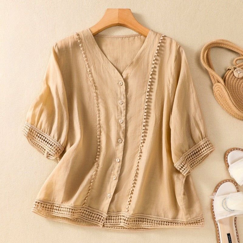 Lucia Cotton-Linen Blouse -