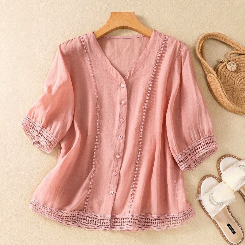 Lucia Cotton-Linen Blouse -
