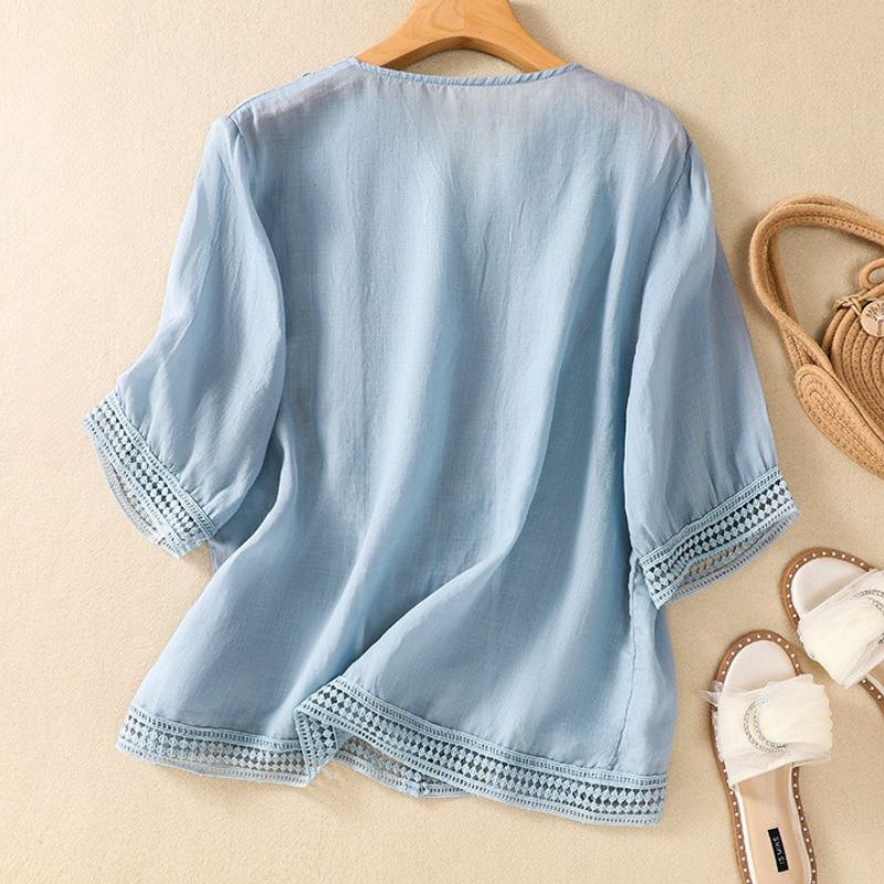 Lucia Cotton-Linen Blouse -