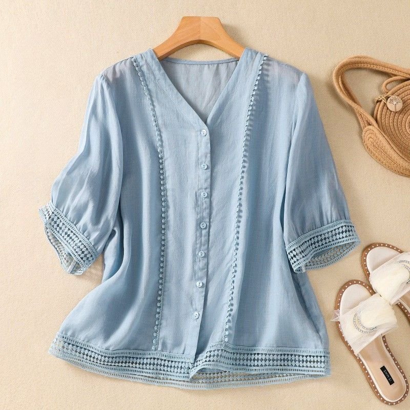 Lucia Cotton-Linen Blouse -
