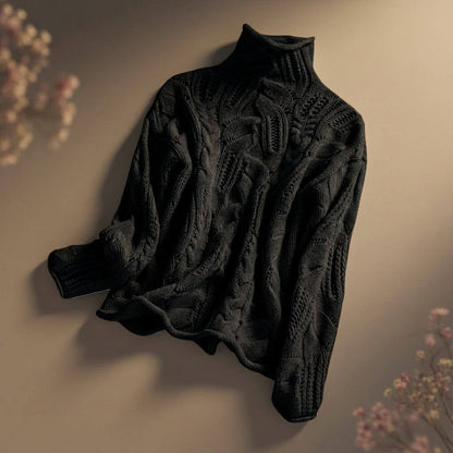 Women's Knit Merino Sweater with knit pattern for warmth -