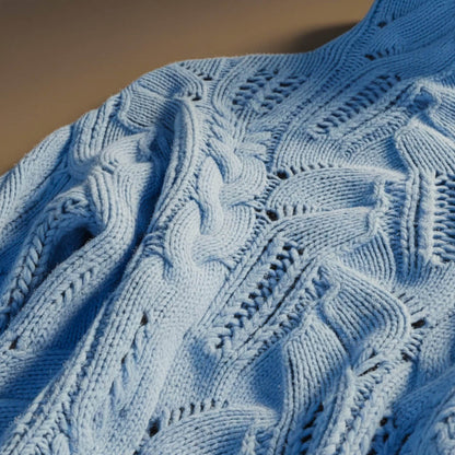 Women's Knit Merino Sweater with knit pattern for warmth -