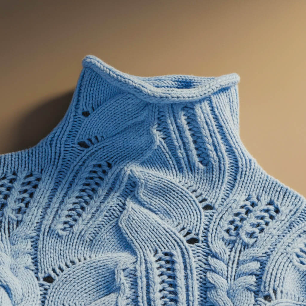 Women's Knit Merino Sweater with knit pattern for warmth -