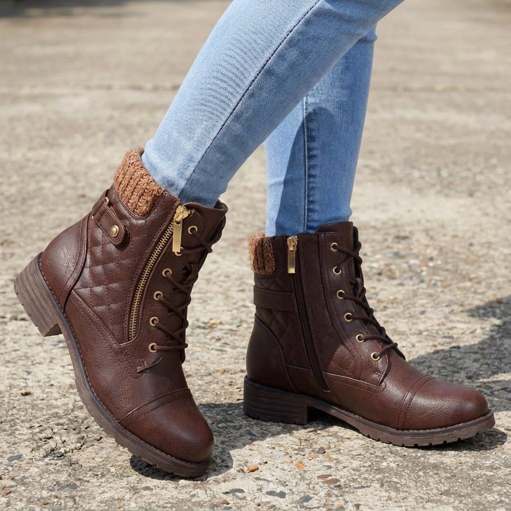Valencia Women's Leather Ankle Boots by Tenoura