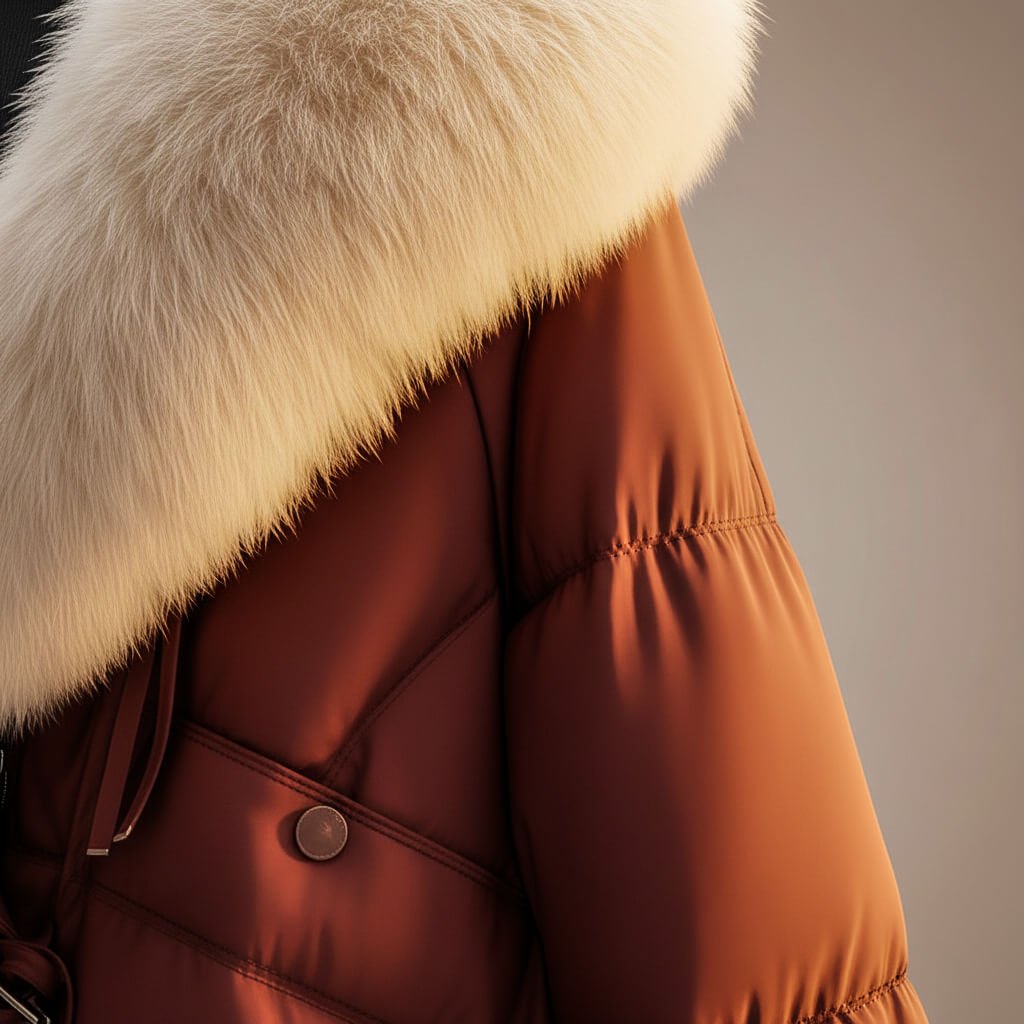 Women's Luxe Fur Short Coat with Oversized Collar for Winter -