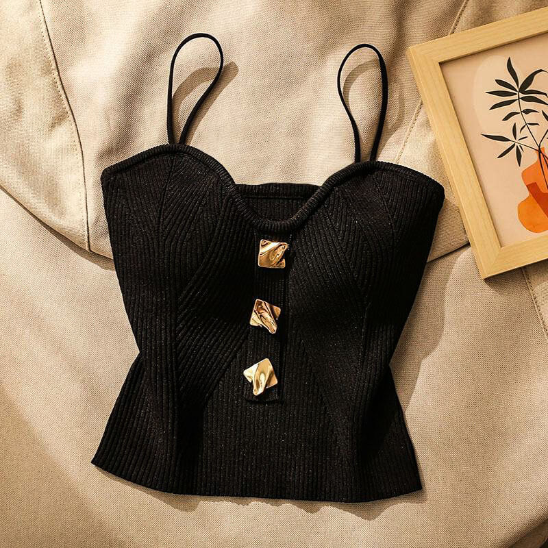 Women's Slim-Knit Cami with sweetheart neckline for evenings