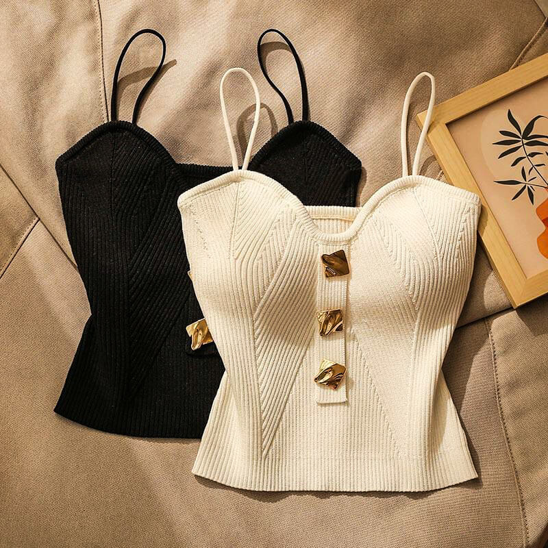 Women's Slim-Knit Cami with sweetheart neckline for evenings