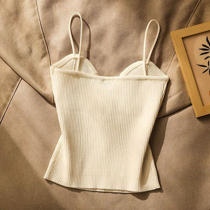Women's Slim-Knit Cami with sweetheart neckline for evenings