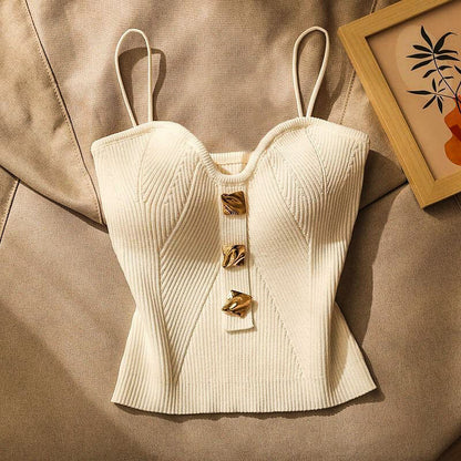 Women's Slim-Knit Cami with sweetheart neckline for evenings