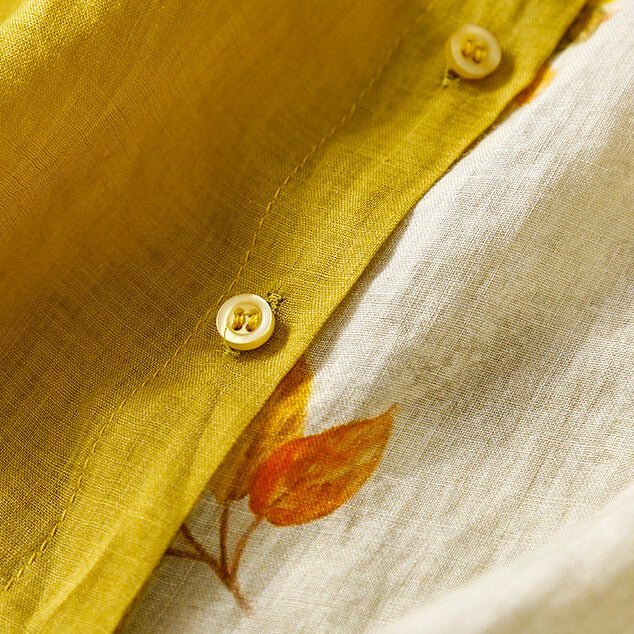 Lila Two-Tone Linen Blouse -