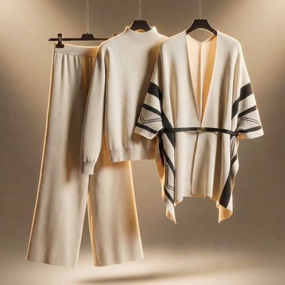 Women's Virgin Wool Lounge Set with Plush Feel for Lounging -