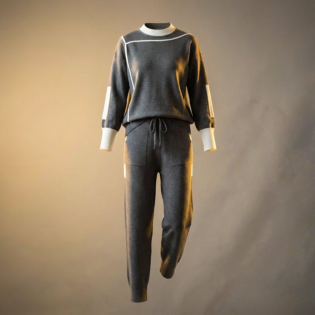 Women's Virgin Wool Set Lounge with soft-touch for lounging