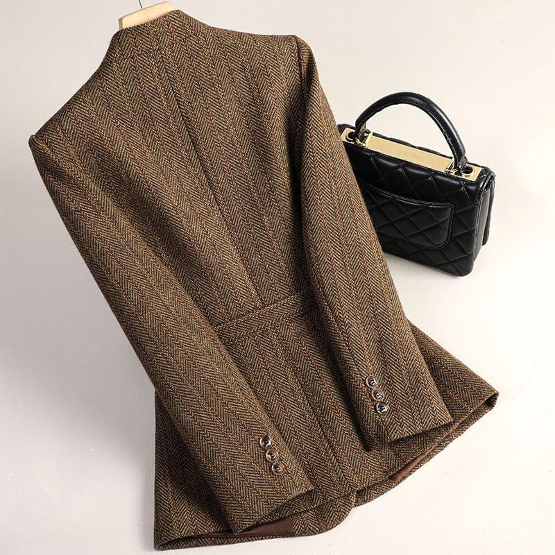Women's Wool Blazer with belted waistline for Workwear -