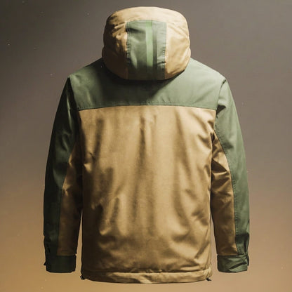 Men's Hooded Jacket with Asymmetric Zip for City Life