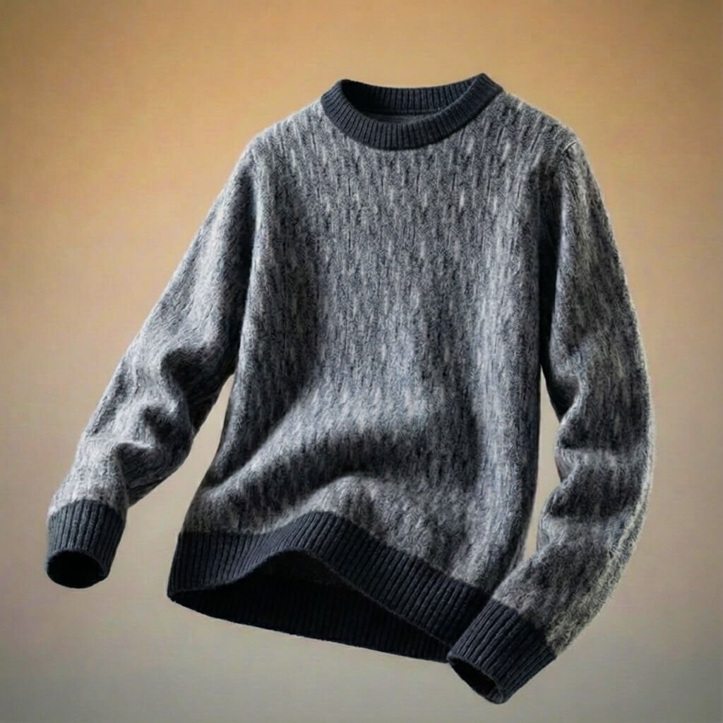 Men's Merino Wool Sweater with Unique Pattern for Layering