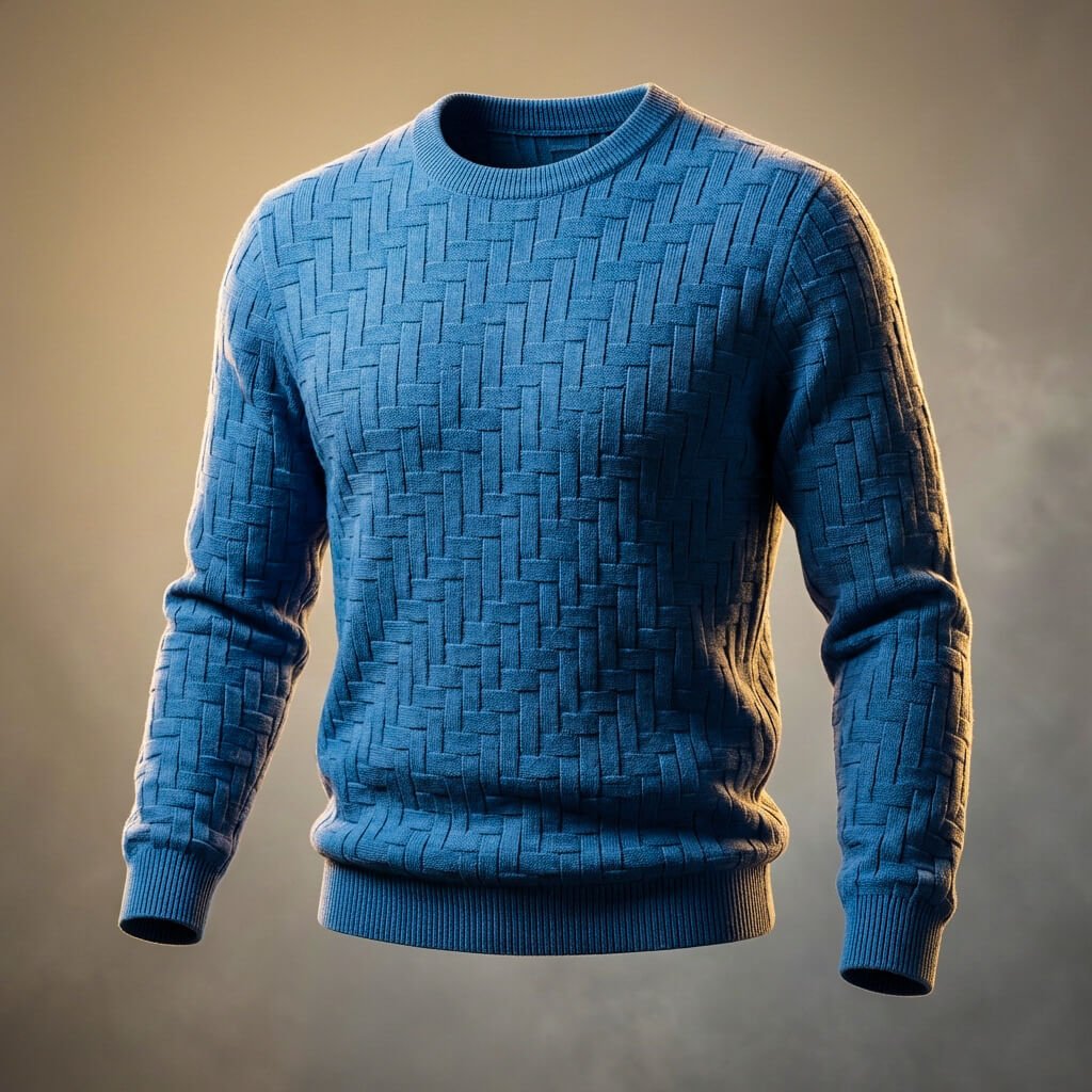 Men's Basketweave Knit Shirt for Smart-Casual Style