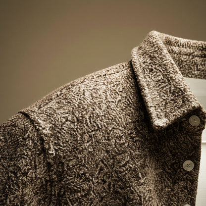Men's Wool Jacket with Boucle Texture for Layering in Cold