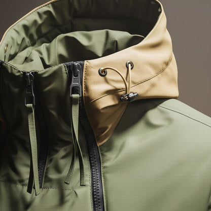 Men's Hooded Jacket with Asymmetric Zip for City Life