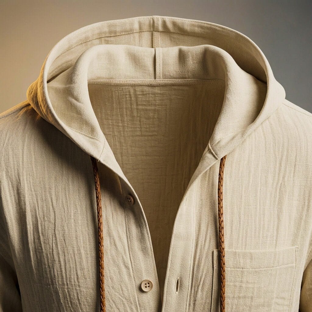 Men's Cotton-Linen Hooded Jacket for Spring Days Outdoors