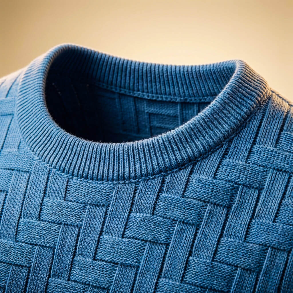 Men's Basketweave Knit Shirt for Smart-Casual Style