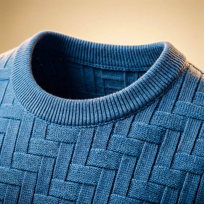 Men's Basketweave Knit Shirt for Smart-Casual Style