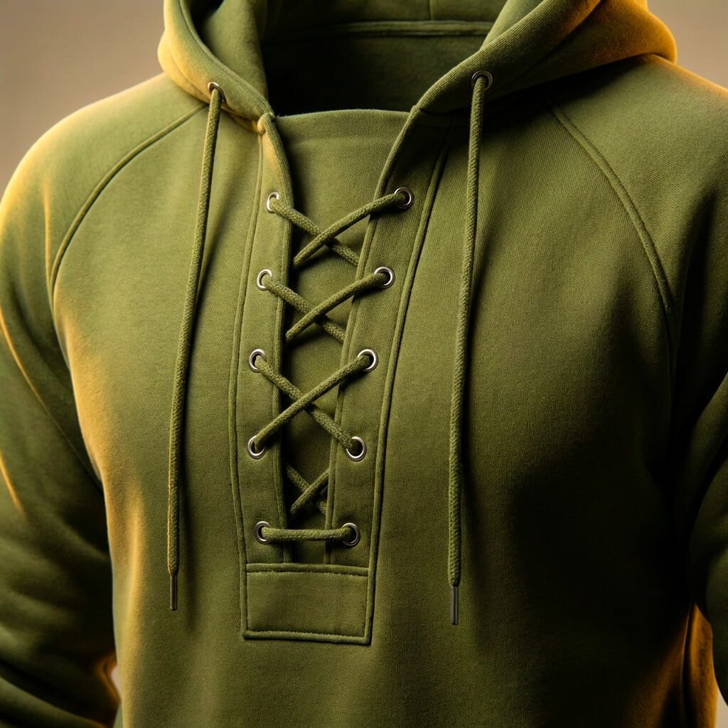 Men's Hoodie with Unique Lace-up Front for Everyday Wear
