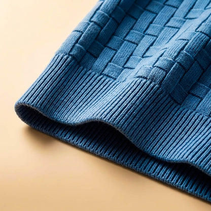 Men's Basketweave Knit Shirt for Smart-Casual Style