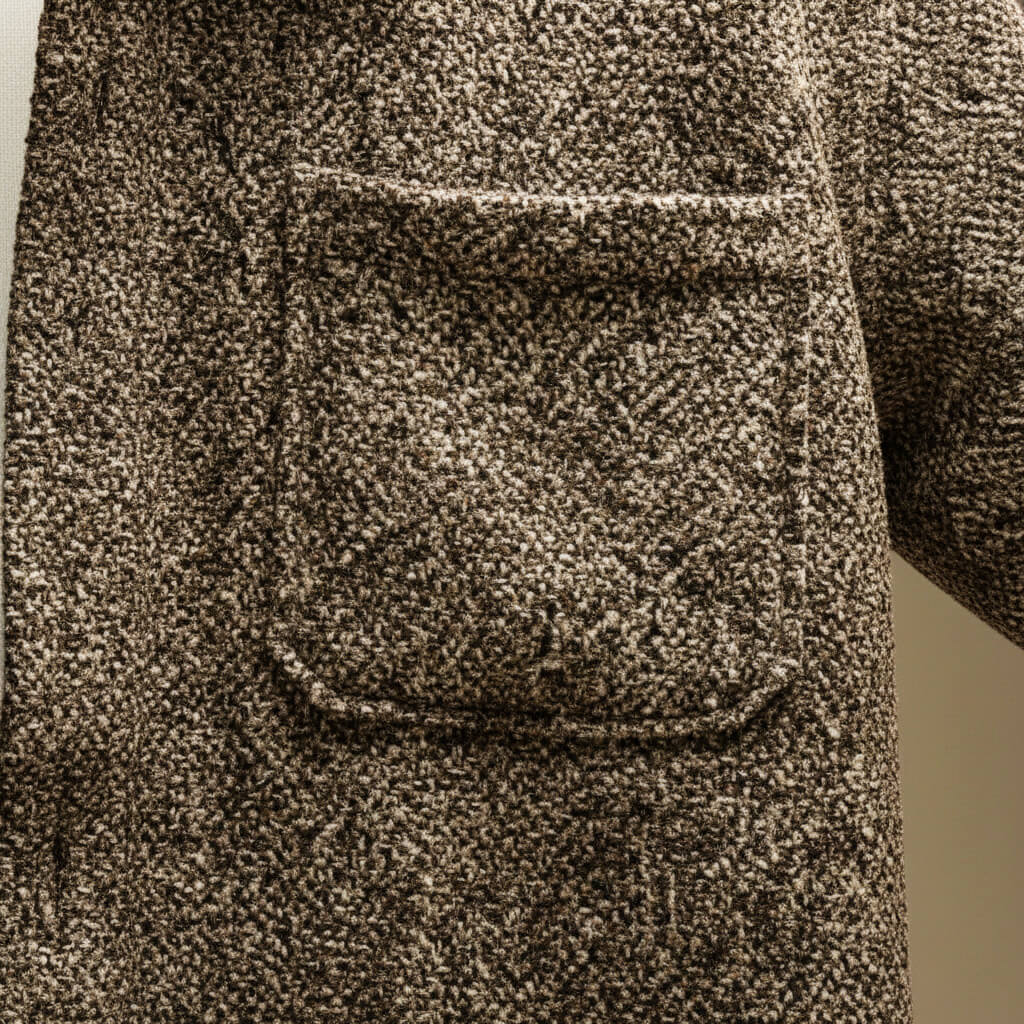 Men's Wool Jacket with Boucle Texture for Layering in Cold
