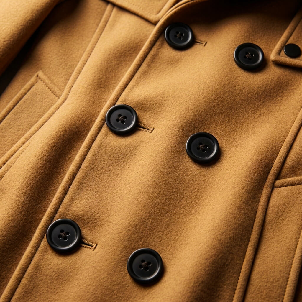 Men's Virgin Wool Coat with Stand Collar for Smart Workwear